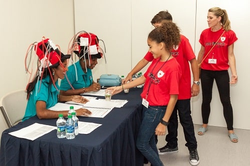 Maple Leaf International School Robo Pack present their innovative solution to the Project Judges
